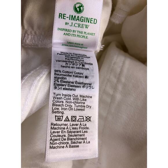 J. Crew Wide Leg Crop Jeans  All-Day Stretch High Rise Seashell White NWT 32 - Picture 10 of 14